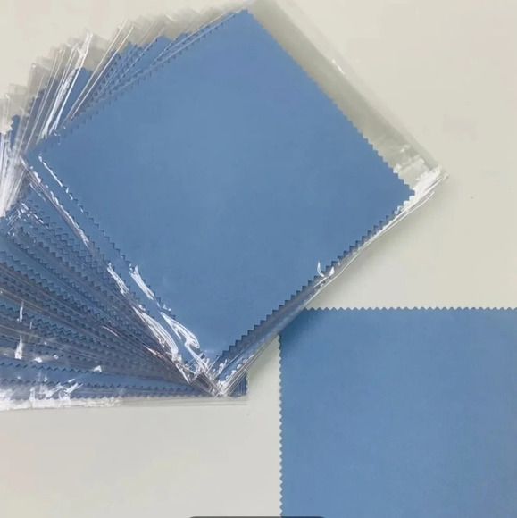 (3) Jewelry cleaning polishing cloths, large blue - Picture 2 of 5